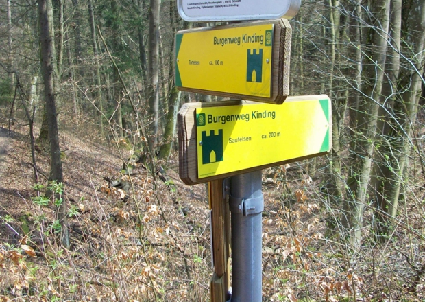 Burgenweg-Kinding-Schild